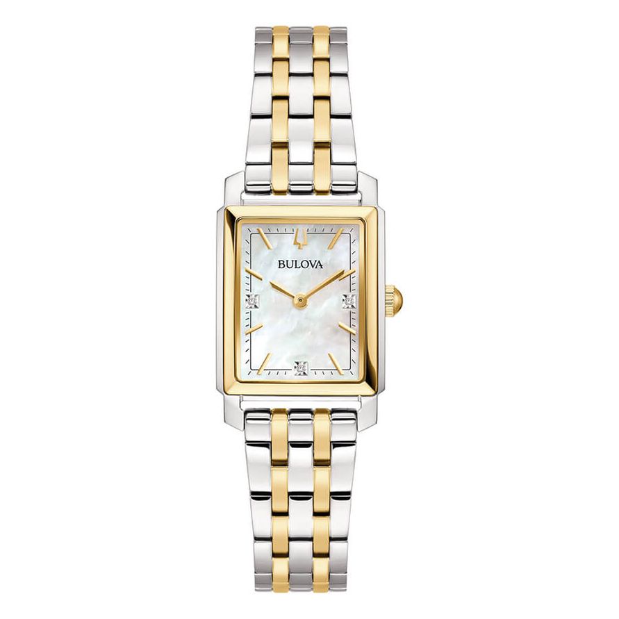 Bulova donna rettangolare bicolor 98p220